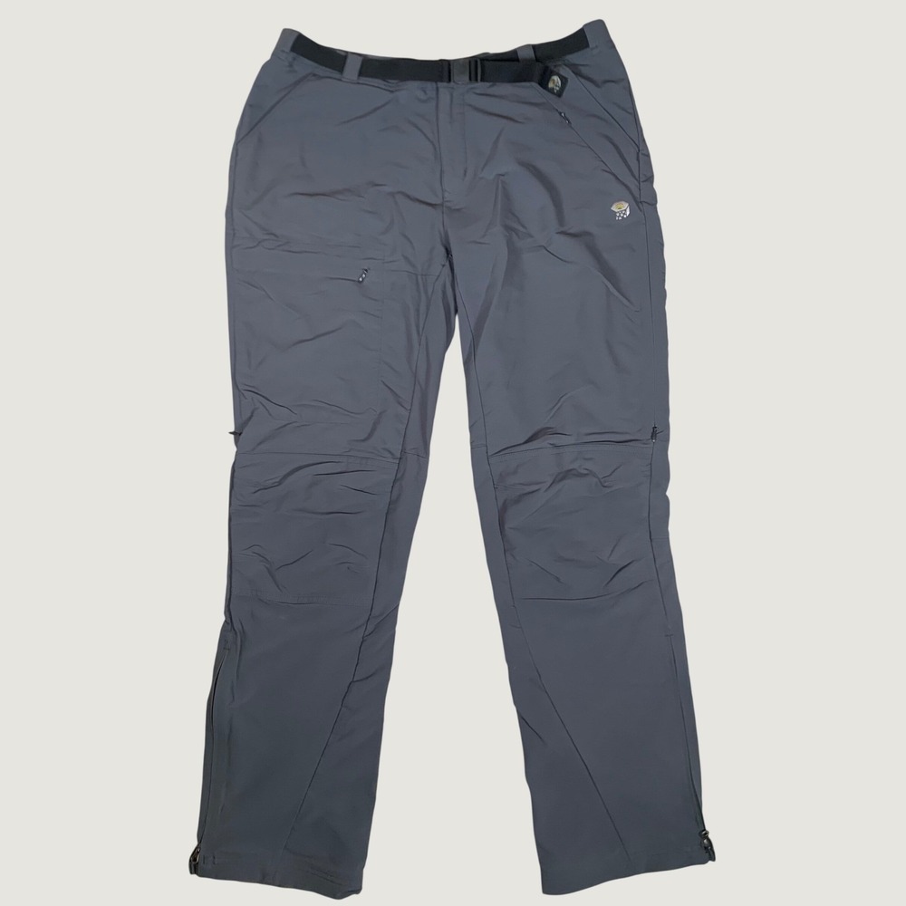 Mountain Hardwear Hiking Pants Womens L Gray Good OL2641 Belted Outdoor Utility